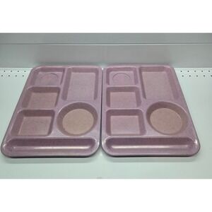 Texas Ware Plastic Divided Meal Tray Purple Set Of 2 Vintage School Cafeteria‎
